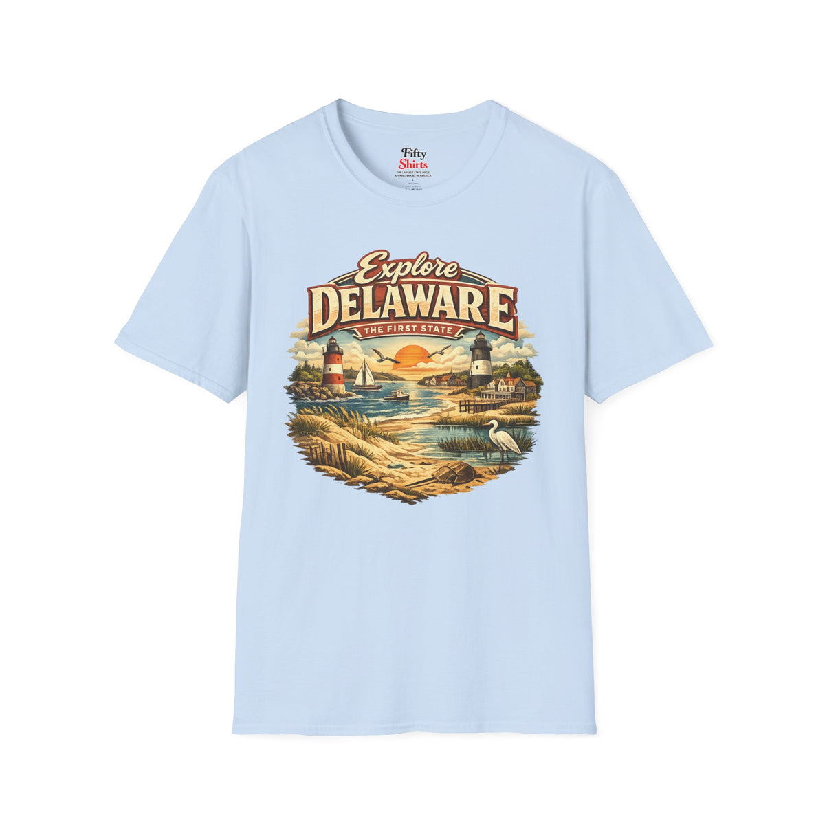 Explore Delaware Unisex Softstyle T Shirt State Pride Graphic Tee Collections FS03