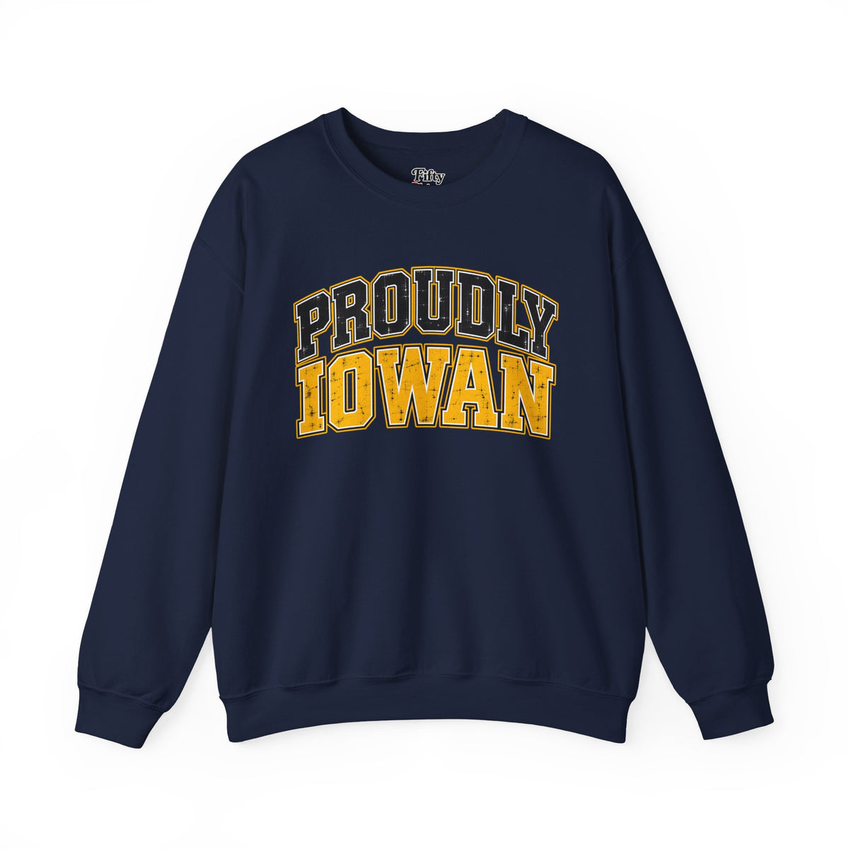 Proudly Iowan Iowa Unisex Crewneck Sweatshirt State Name Graphic