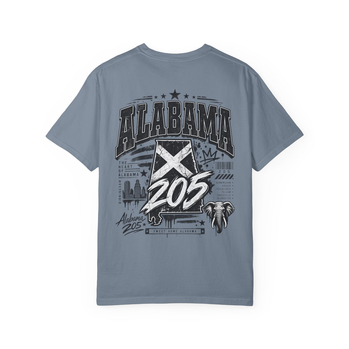 Alabama 205 Unisex Comfort Color 1717 Streetwear Graphic Tee
