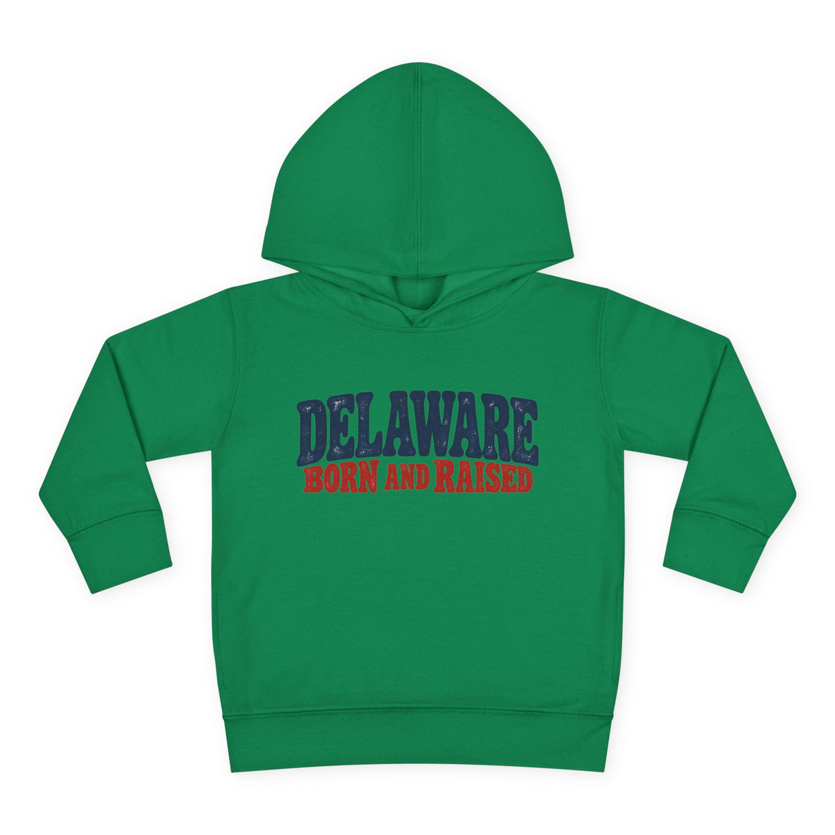 Delaware Born and Raised Retro 1970s Unisex Toddler Pullover Fleece Hoodie