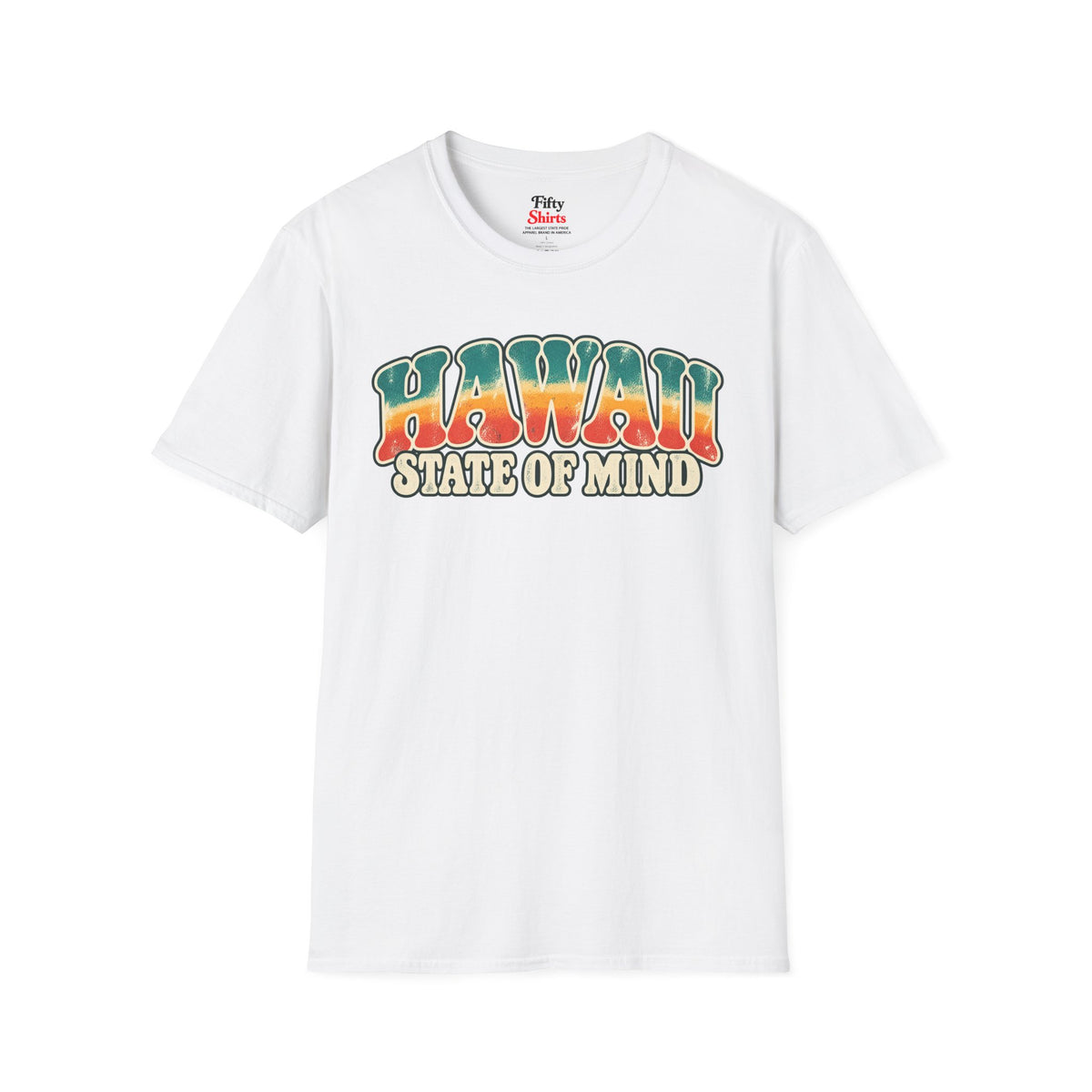 Hawaii State of Mind Unisex Softstyle T Shirt State Name Graphic Tee