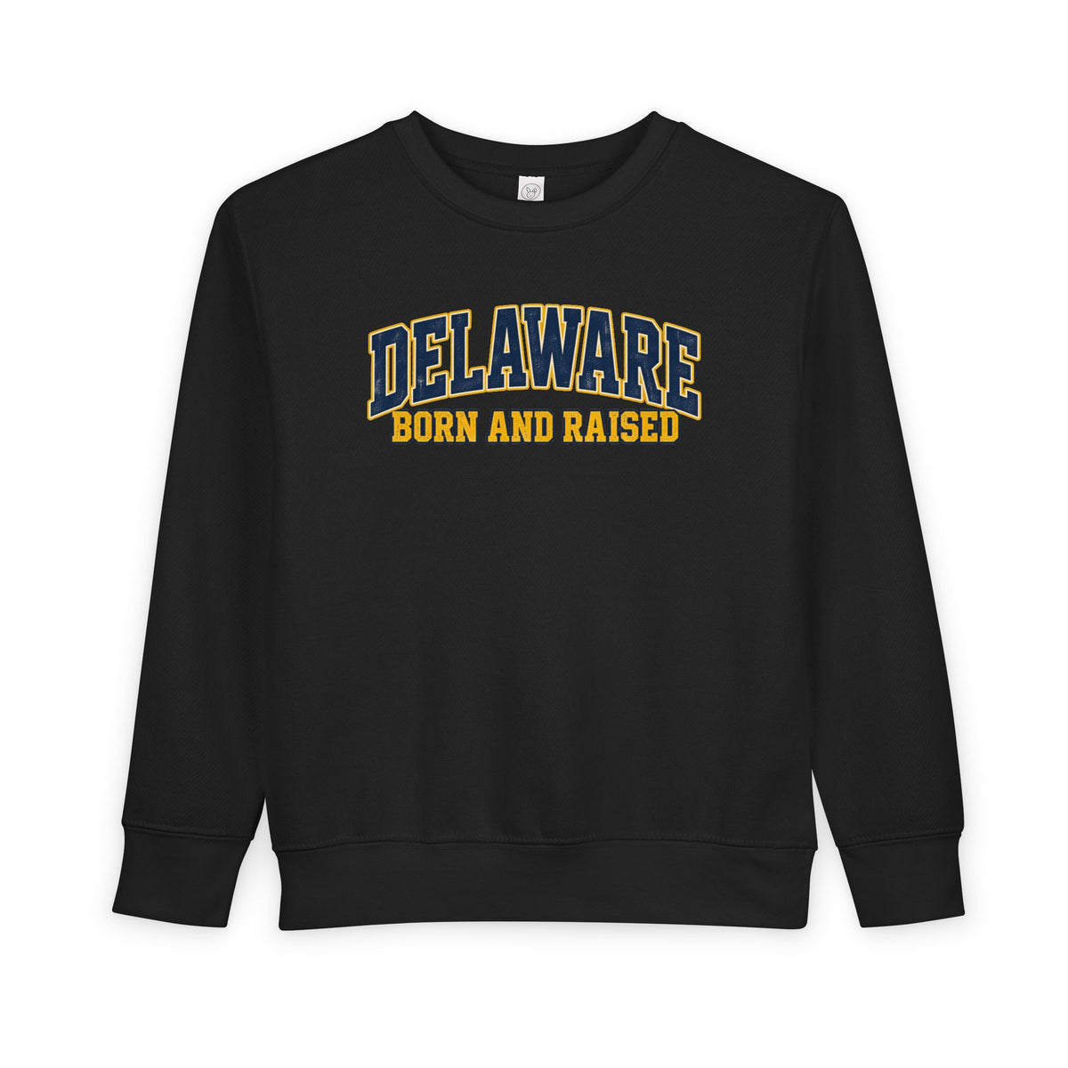Delaware Born and Raised Old-School Athletic Unisex Toddler Sweatshirt