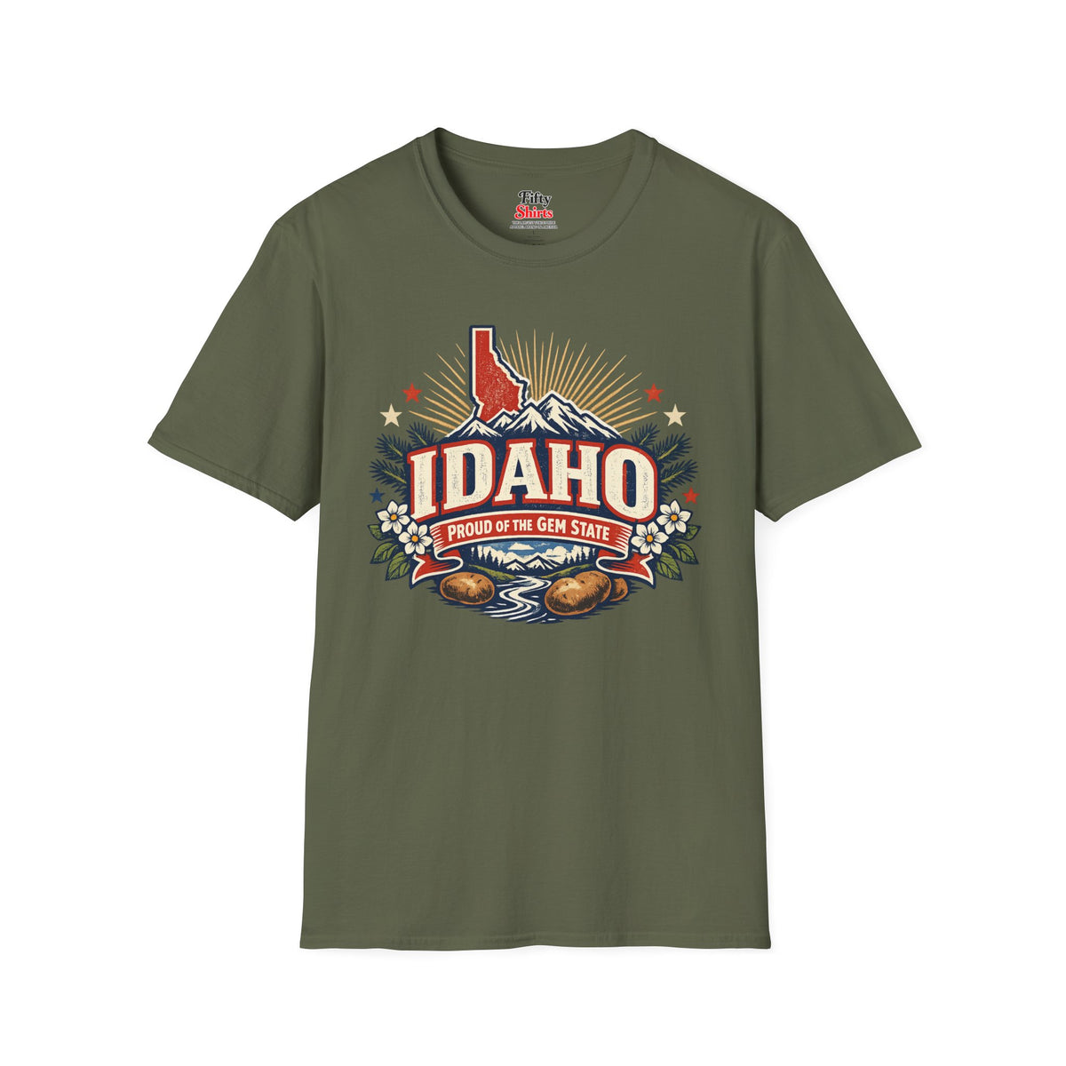 Idaho State Pride Unisex Softstyle T Shirt State Pride Graphic Tee Collections FS03