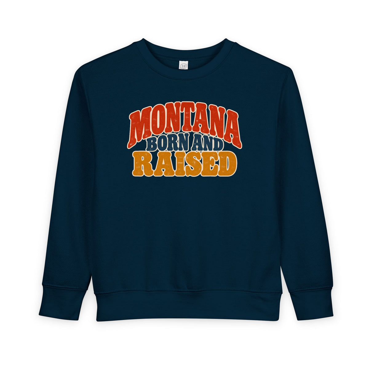 Montana Born and Raised Retro 1970s Unisex Toddler Sweatshirt Graphic