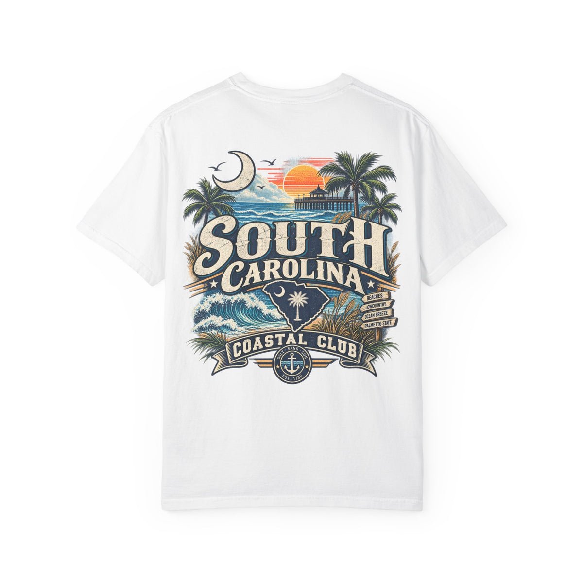 South Carolina Coastal Club Unisex Comfort Color 1717 Streetwear Graphic Tee