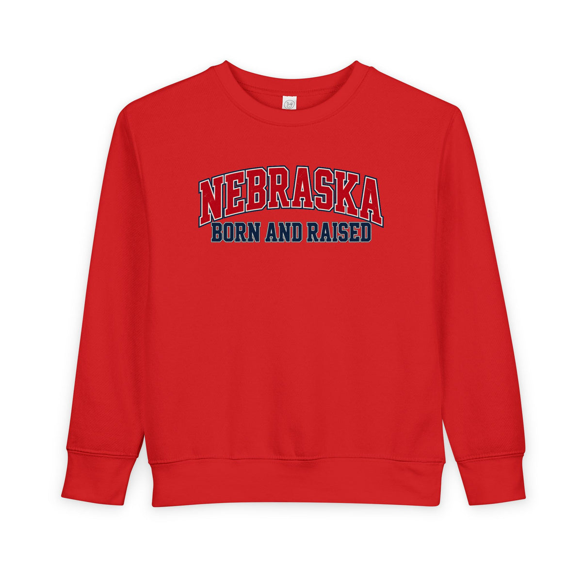 Nebraska Born and Raised Premium Collegiate Unisex Toddler Sweatshirt Graphic