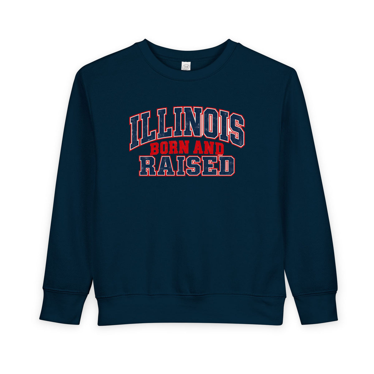 Illinois Born and Raised Vintage Collegiate Unisex Toddler Sweatshirt