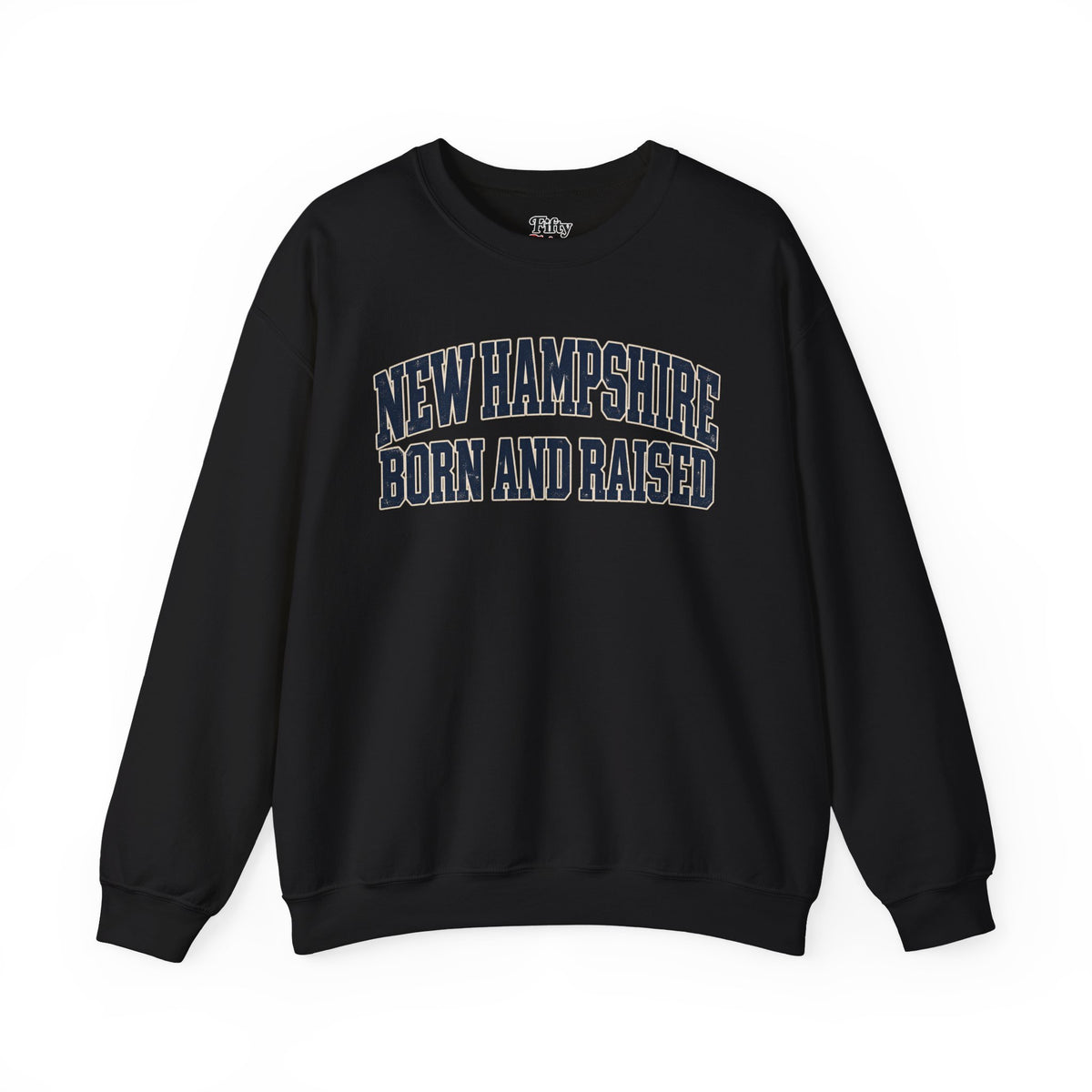 New Hampshire Born and Raise Unisex Crewneck Sweatshirt State Name Graphic