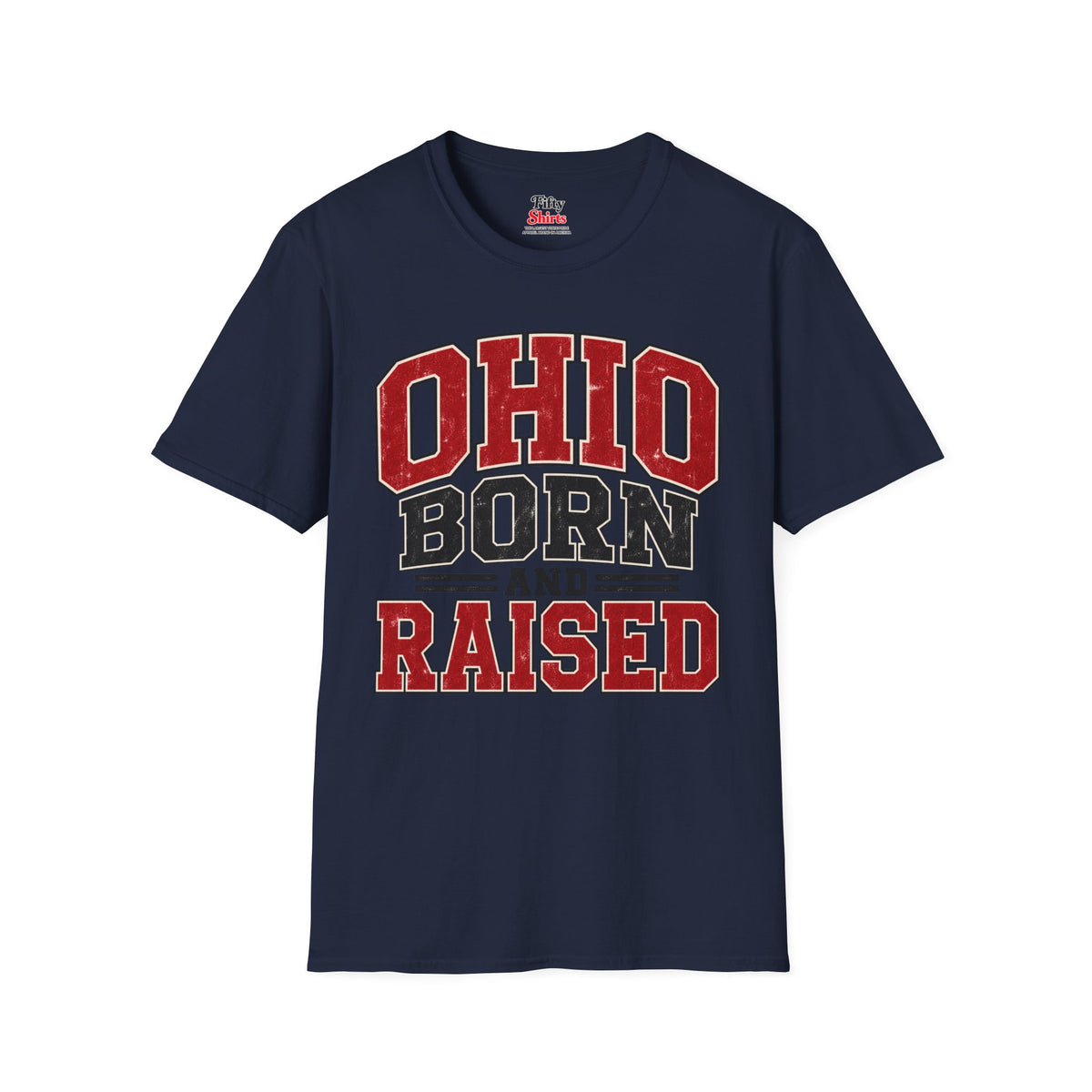 Ohio Born And Raised Unisex Softstyle T Shirt State Name Graphic Tee