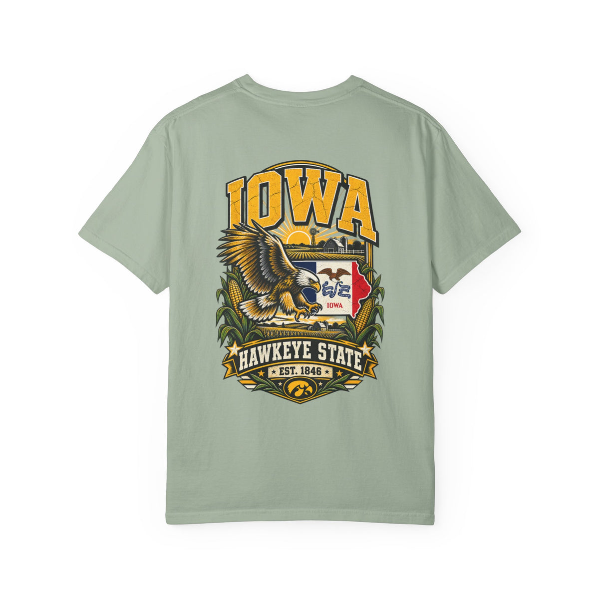 Iowa Hawkeye Legacy Unisex Comfort Color 1717 Streetwear Graphic Tee
