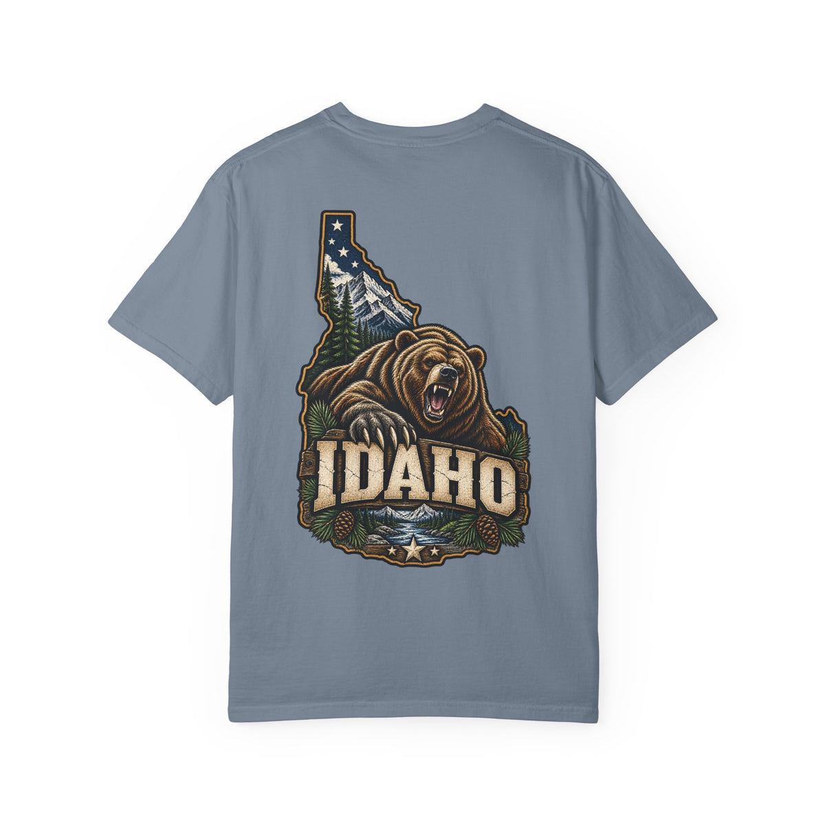 Idaho Bear Emblem Unisex Comfort Color 1717 Streetwear Graphic Tee