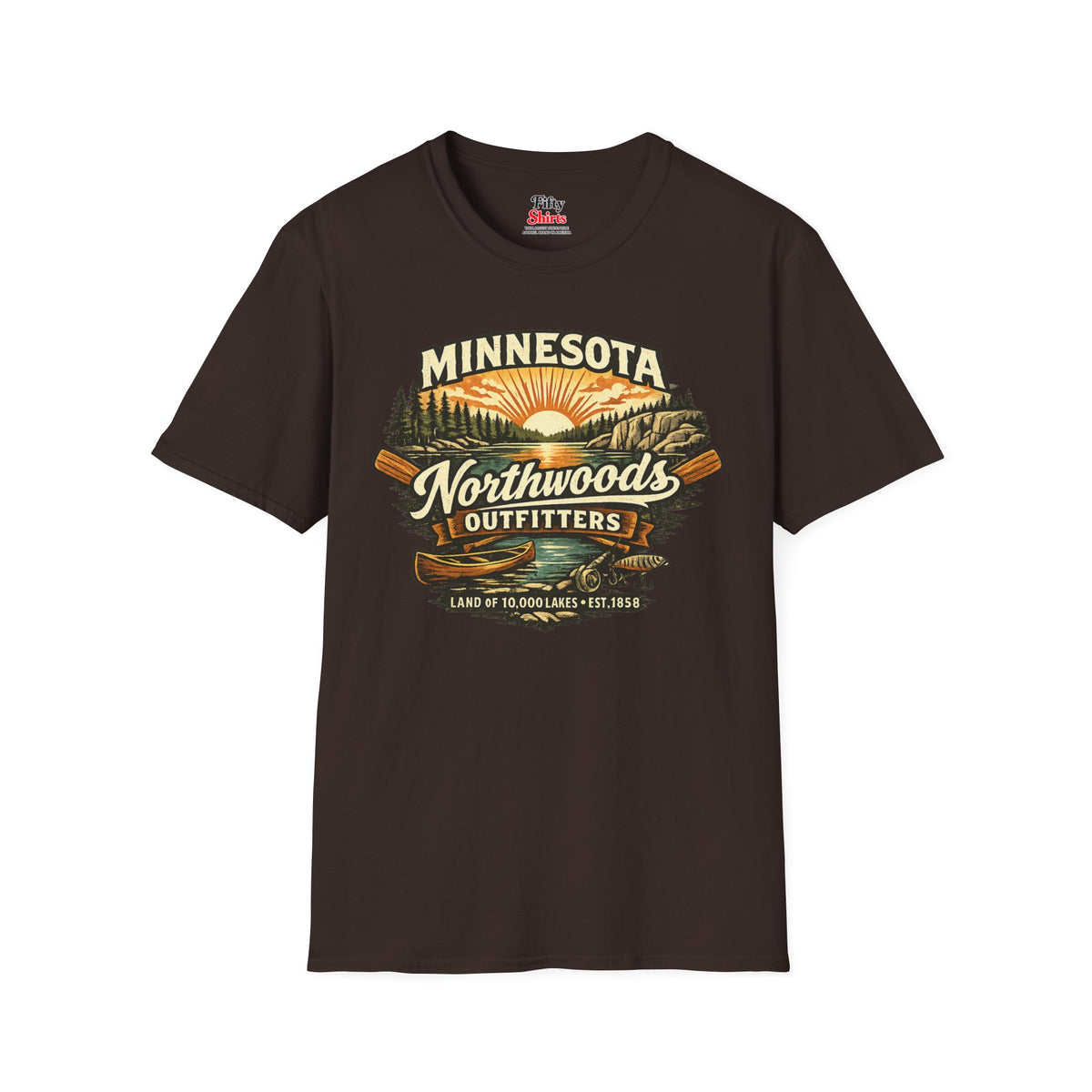 Minnesota Northwoods Outfitters Unisex Softstyle T Shirt State Pride Graphic Tee Collections FS03