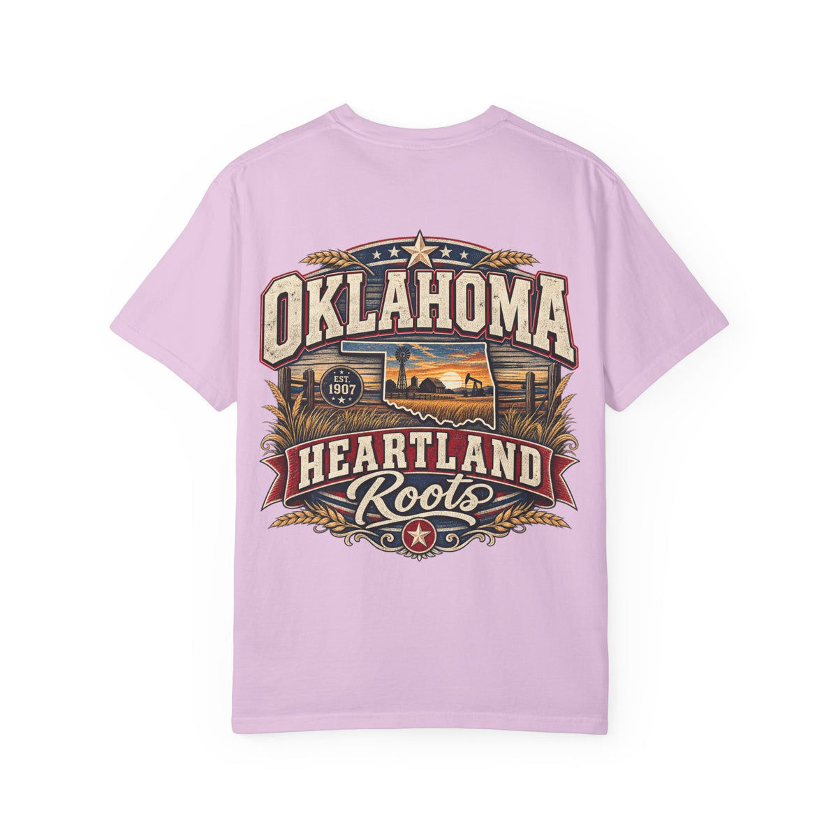 Oklahoma Heartland Roots Unisex Comfort Color 1717 Streetwear Graphic Tee