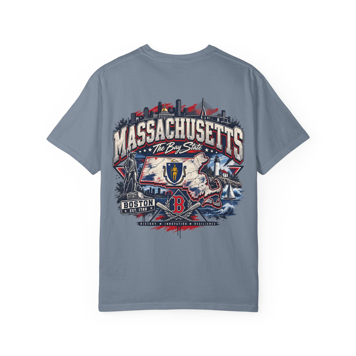 Massachusetts Street Legacy Unisex Comfort Color 1717 Streetwear Graphic Tee