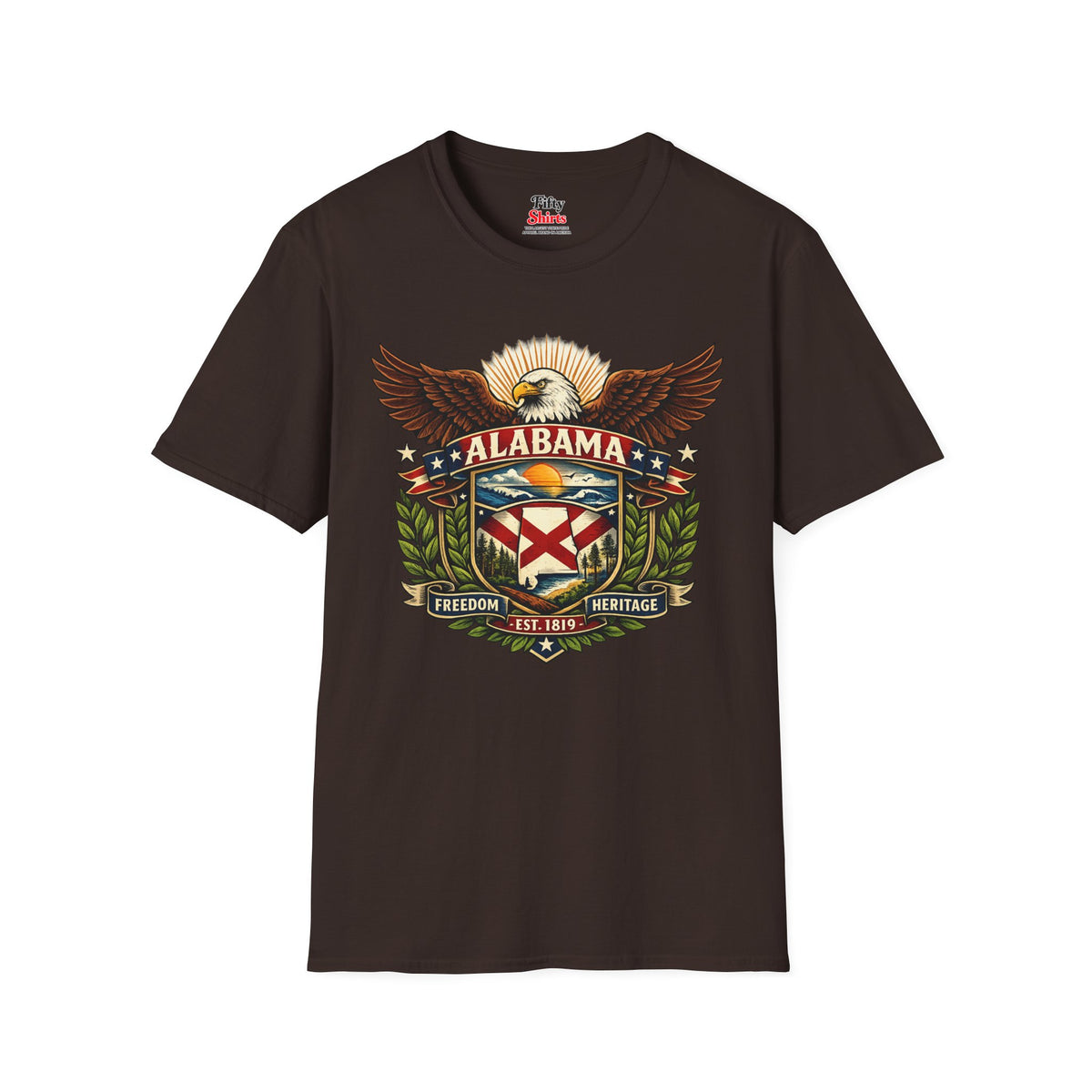 Alabama Americana Eagle Unisex Softstyle T Shirt State Pride Graphic Tee Collections FS03