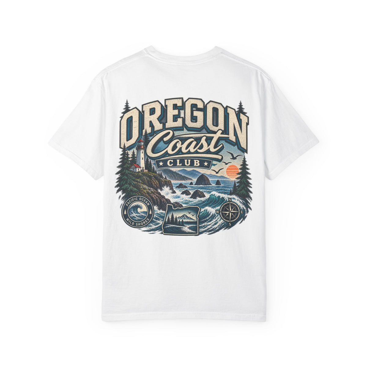Oregon Coast Club Unisex Comfort Color 1717 Streetwear Graphic Tee