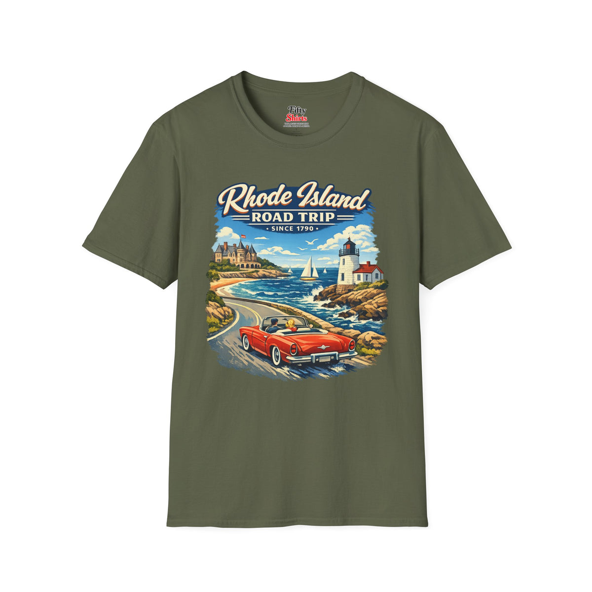 Rhode Island Road Trip Unisex Softstyle T Shirt State Pride Graphic Tee Collections FS03