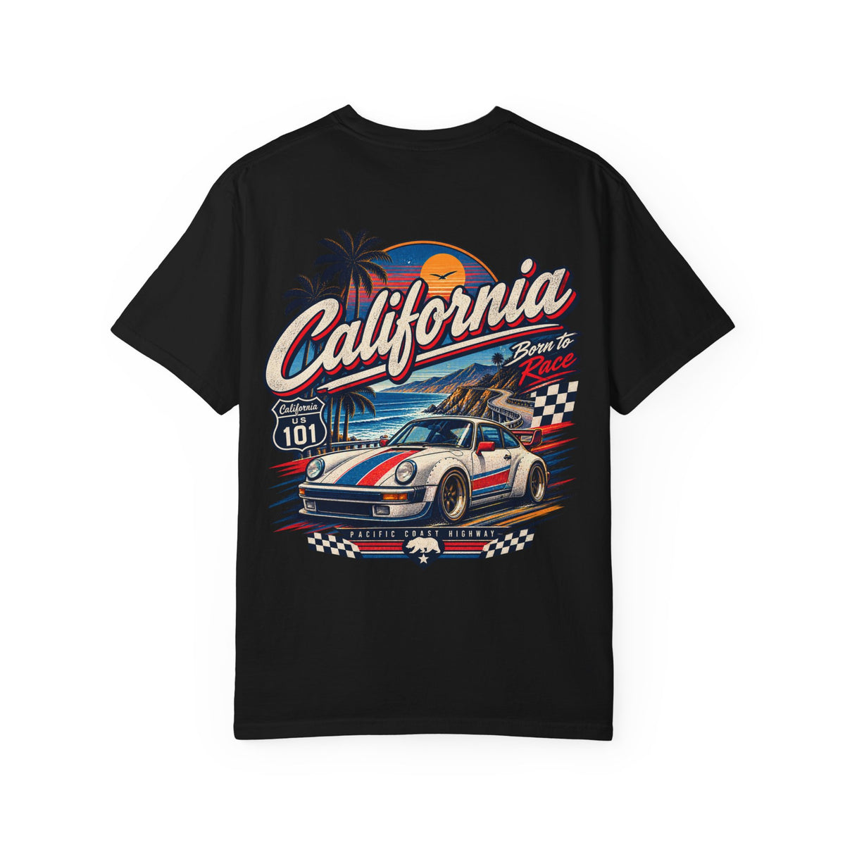 California 1980s Racing Unisex Comfort Color 1717 Streetwear Graphic Tee