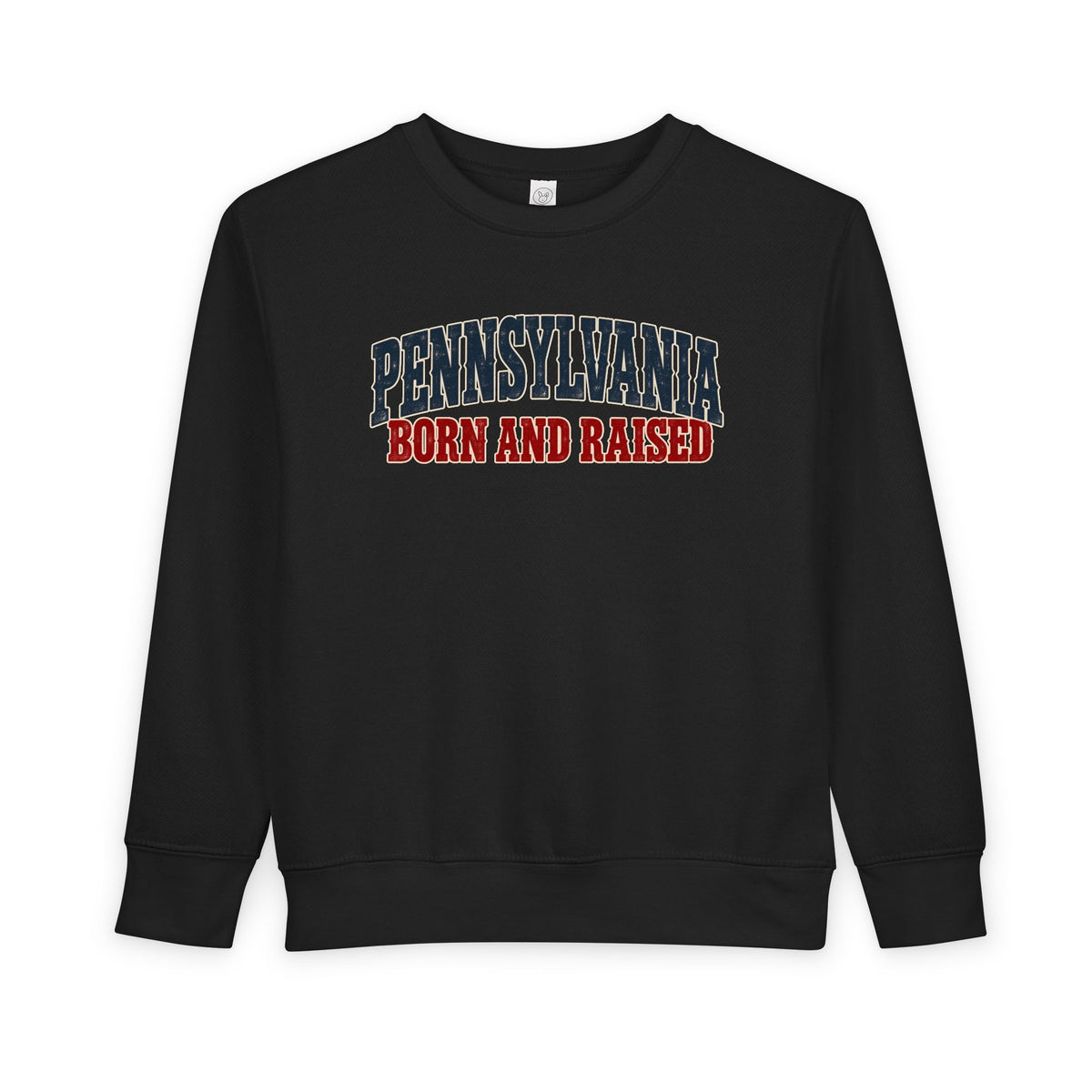Pennsylvania Born and Raised Rust Belt Americana Unisex Toddler Sweatshirt