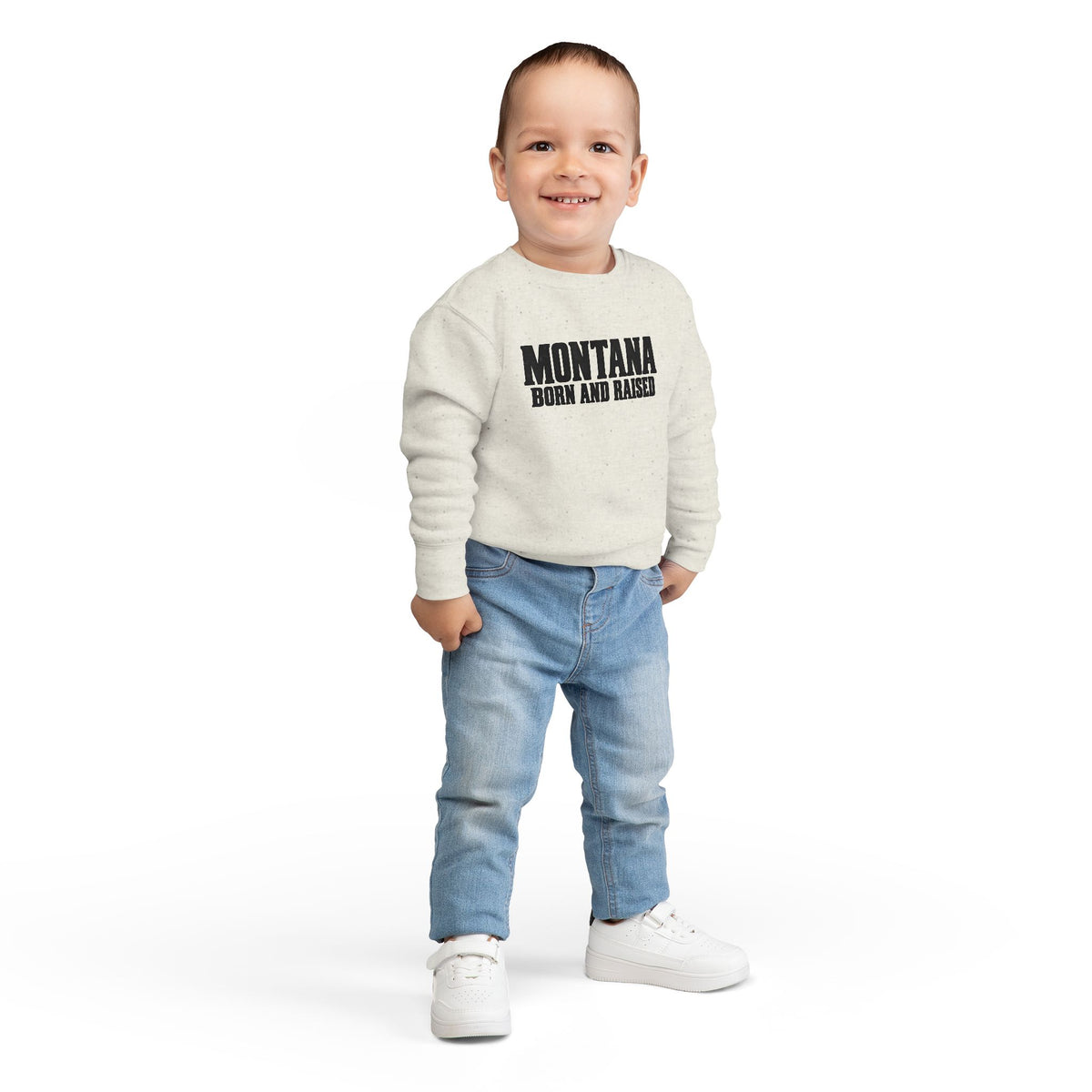 Montana Born and Raised Modern Western Streetwear Unisex Toddler Sweatshirt Graphic