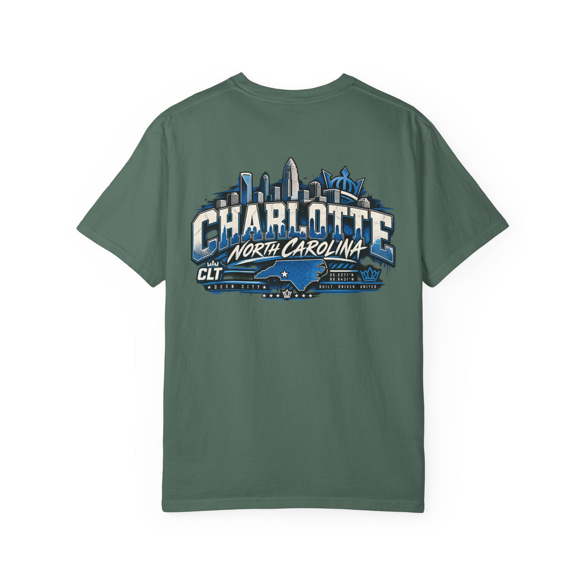 Charlotte North Carolina Unisex Comfort Color 1717 Streetwear Graphic Tee