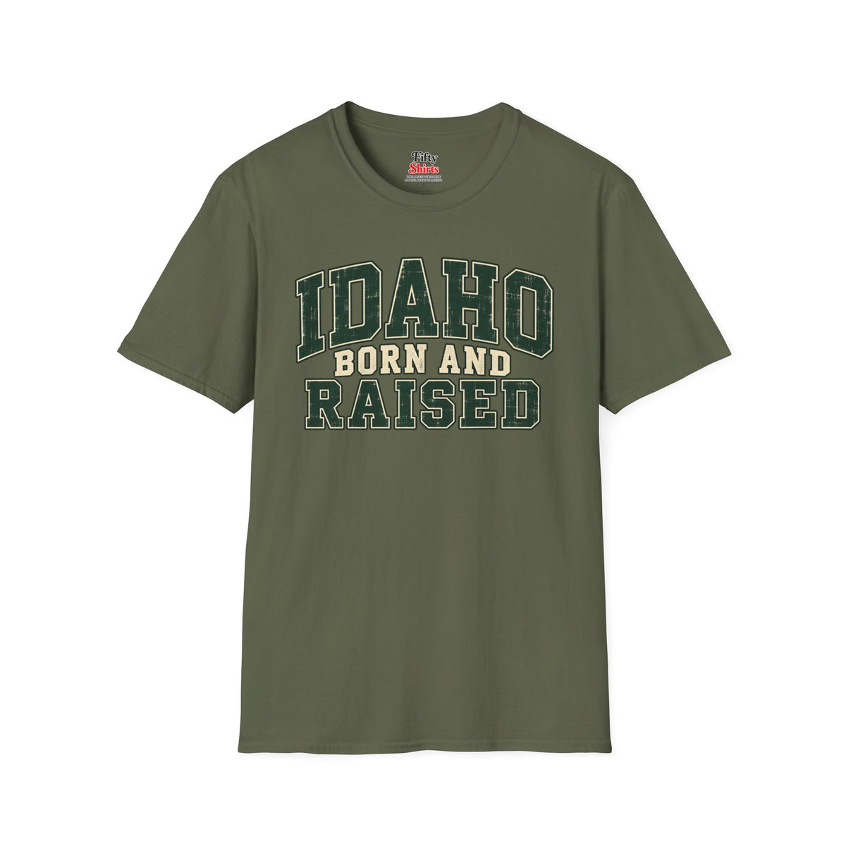 Idaho Born and Raised Unisex Softstyle T Shirt State Name Graphic Tee