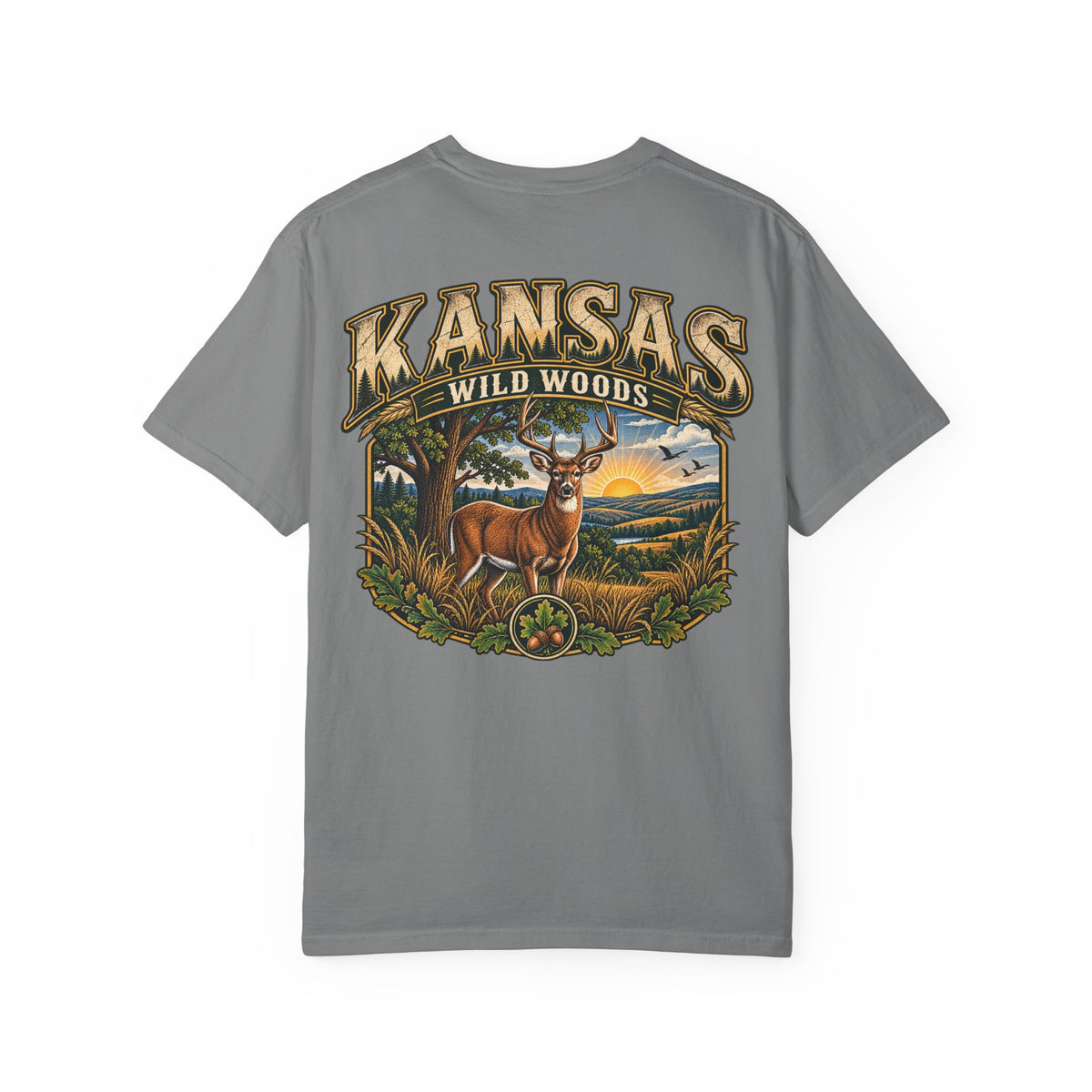 Kansas Wild Woods Unisex Comfort Color 1717 Streetwear Graphic Tee