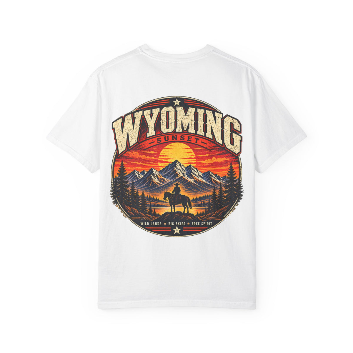 Wyoming Sunset Unisex Comfort Color 1717 Streetwear Graphic Tee
