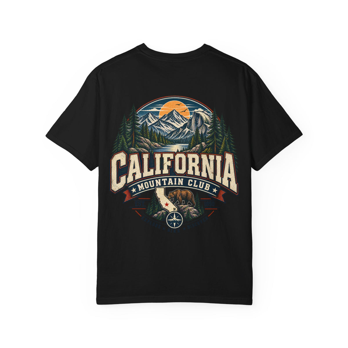 California Mountain Club Unisex Comfort Color 1717 Streetwear Graphic Tee