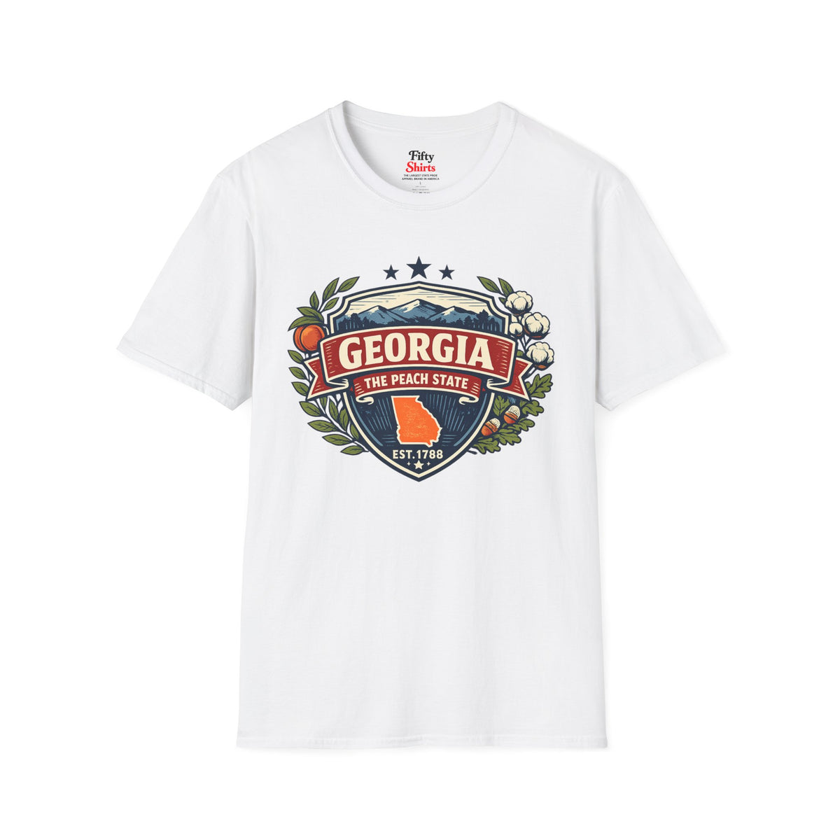 Georgia Heritage Badge Unisex Softstyle T Shirt State Pride Graphic Tee Collections FS03