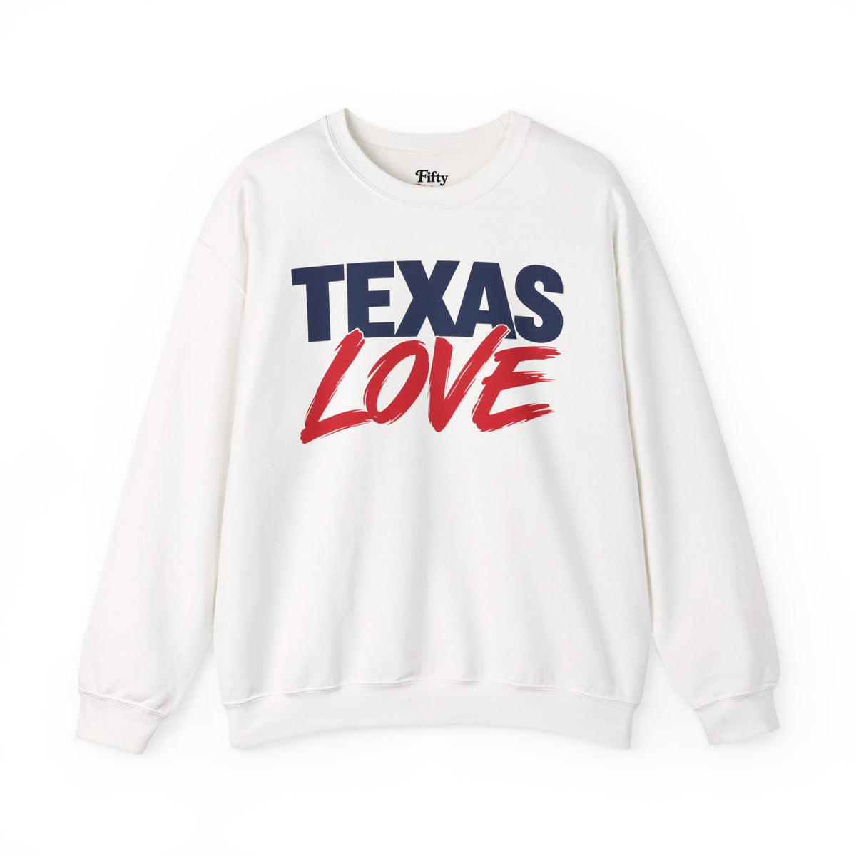 Texas Love Unisex Crewneck Sweatshirt State Name Graphic