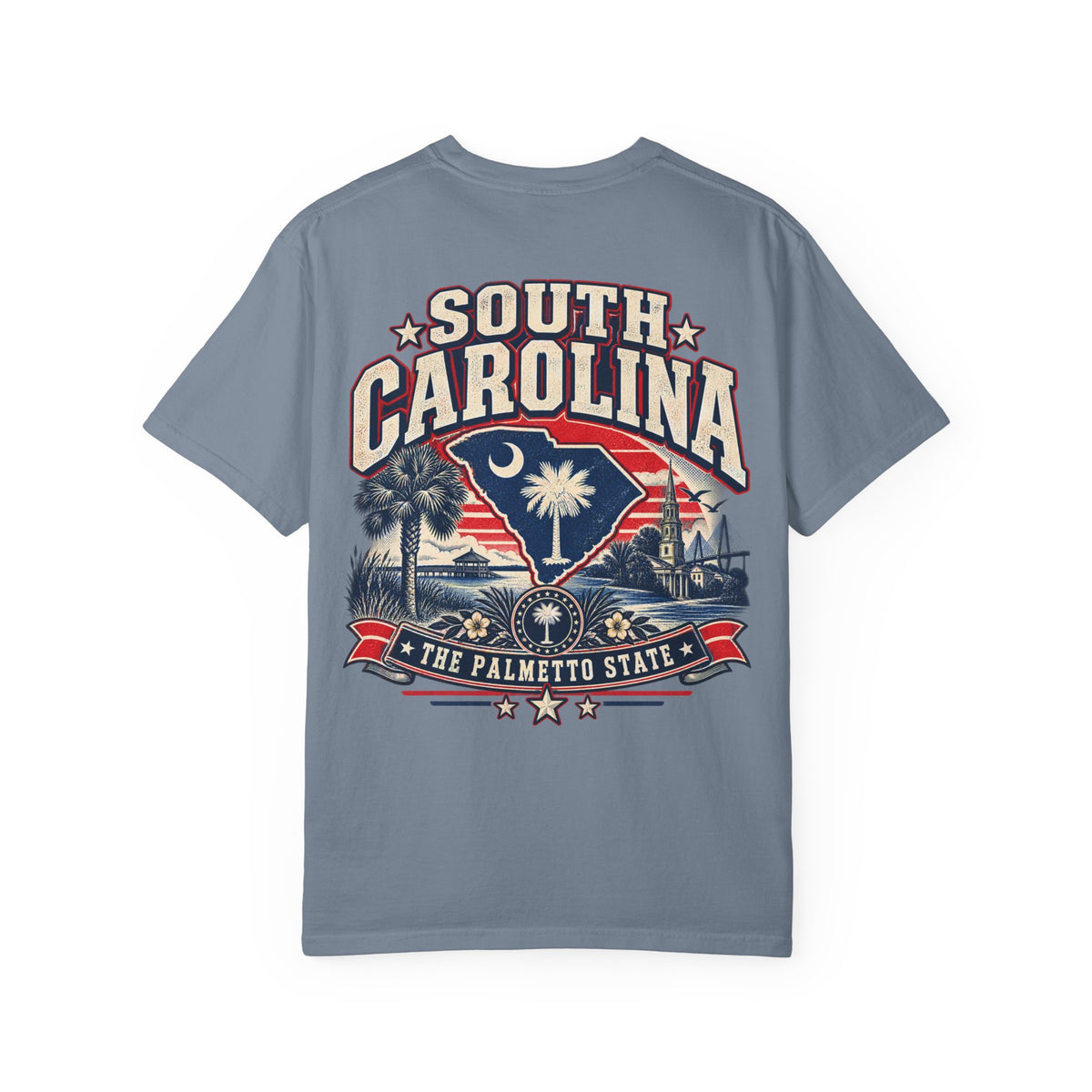 South Carolina The Palmetto State Unisex Comfort Color 1717 Streetwear Graphic Tee