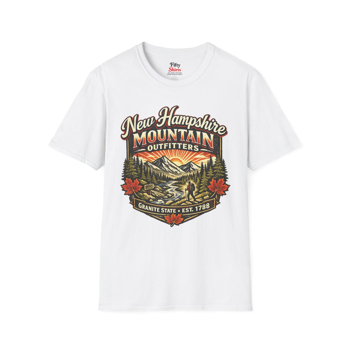 New Hampshire Mountain Outfitters Unisex Softstyle T Shirt State Pride Graphic Tee Collections FS03