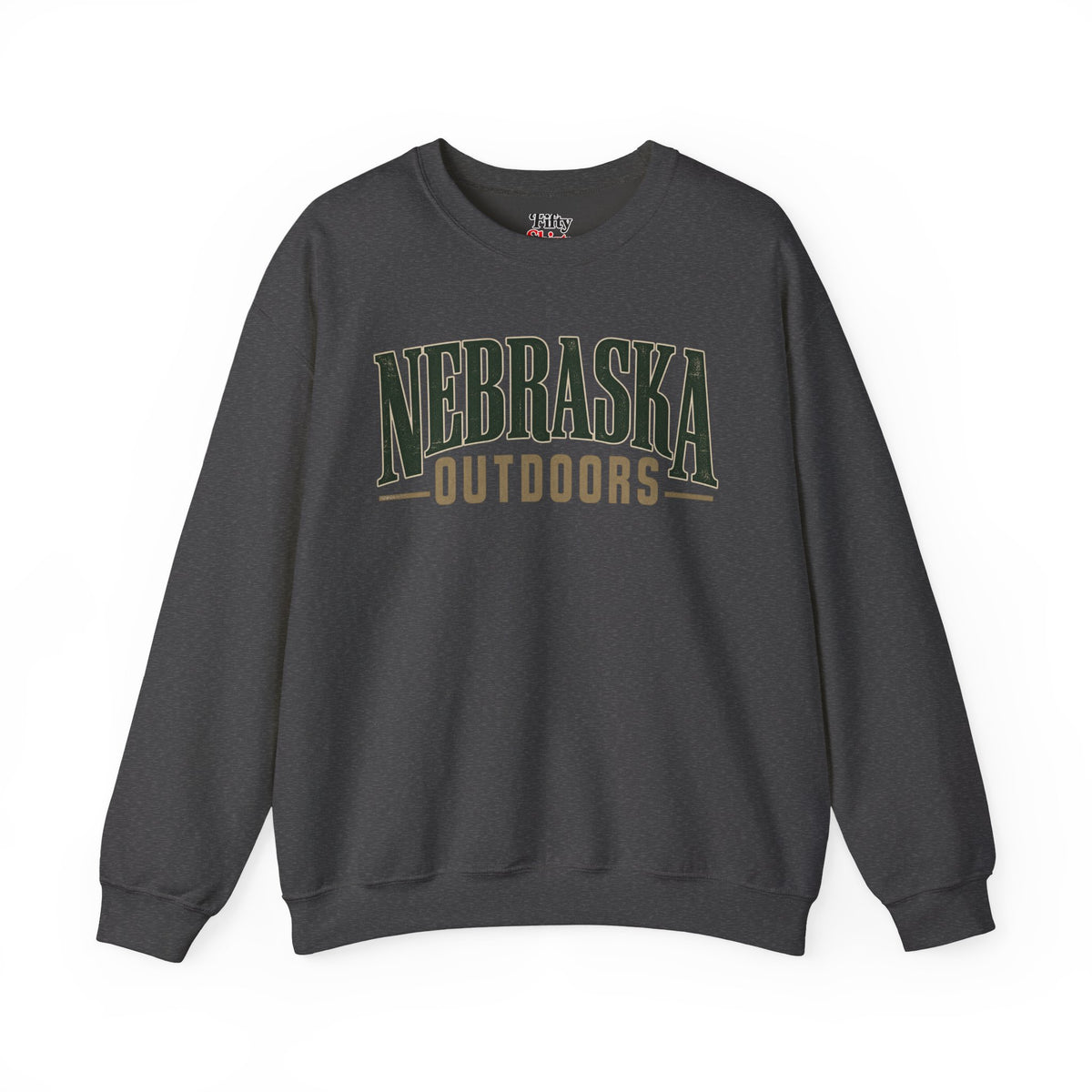 Nebraska Outdoors Unisex Crewneck Sweatshirt State Name Graphic