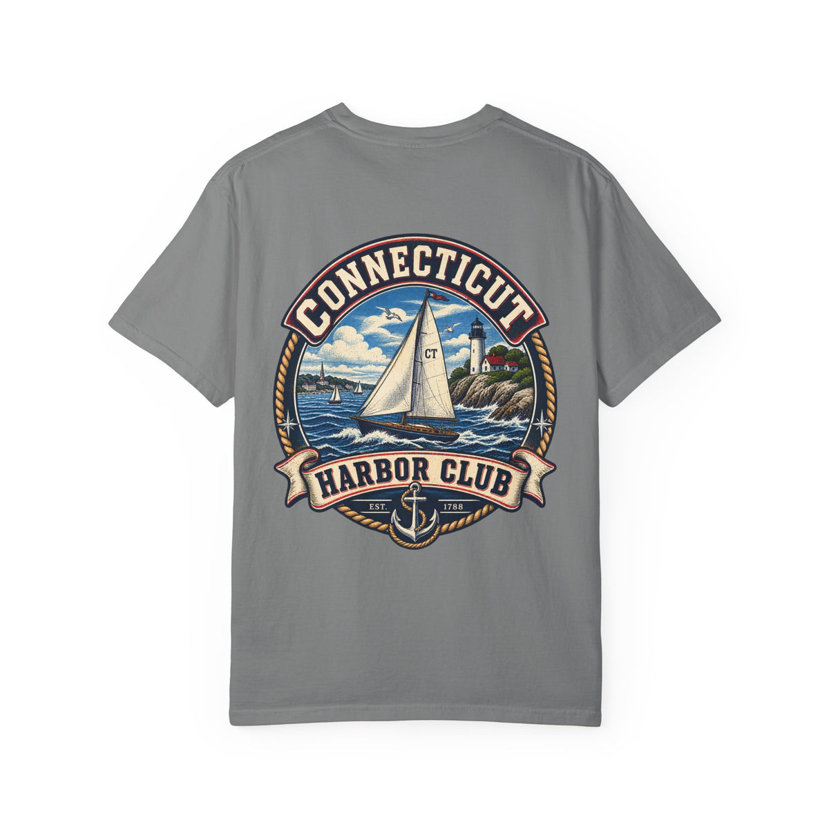 Connecticut Harbor Club Unisex Comfort Color 1717 Streetwear Graphic Tee