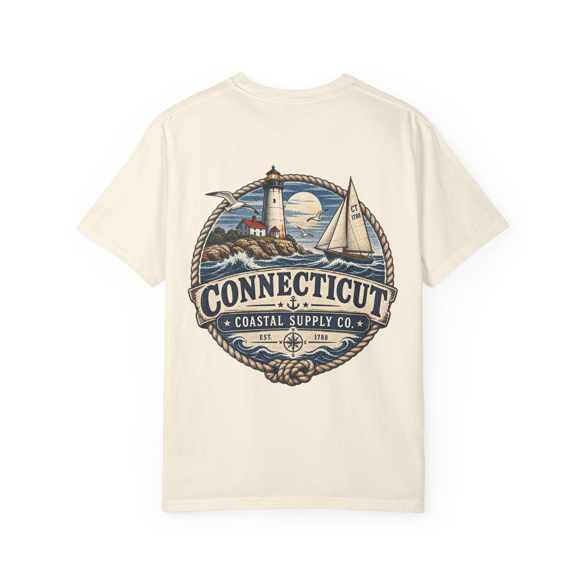 Connecticut Coastal Supply Co Unisex Comfort Color 1717 Streetwear Graphic Tee