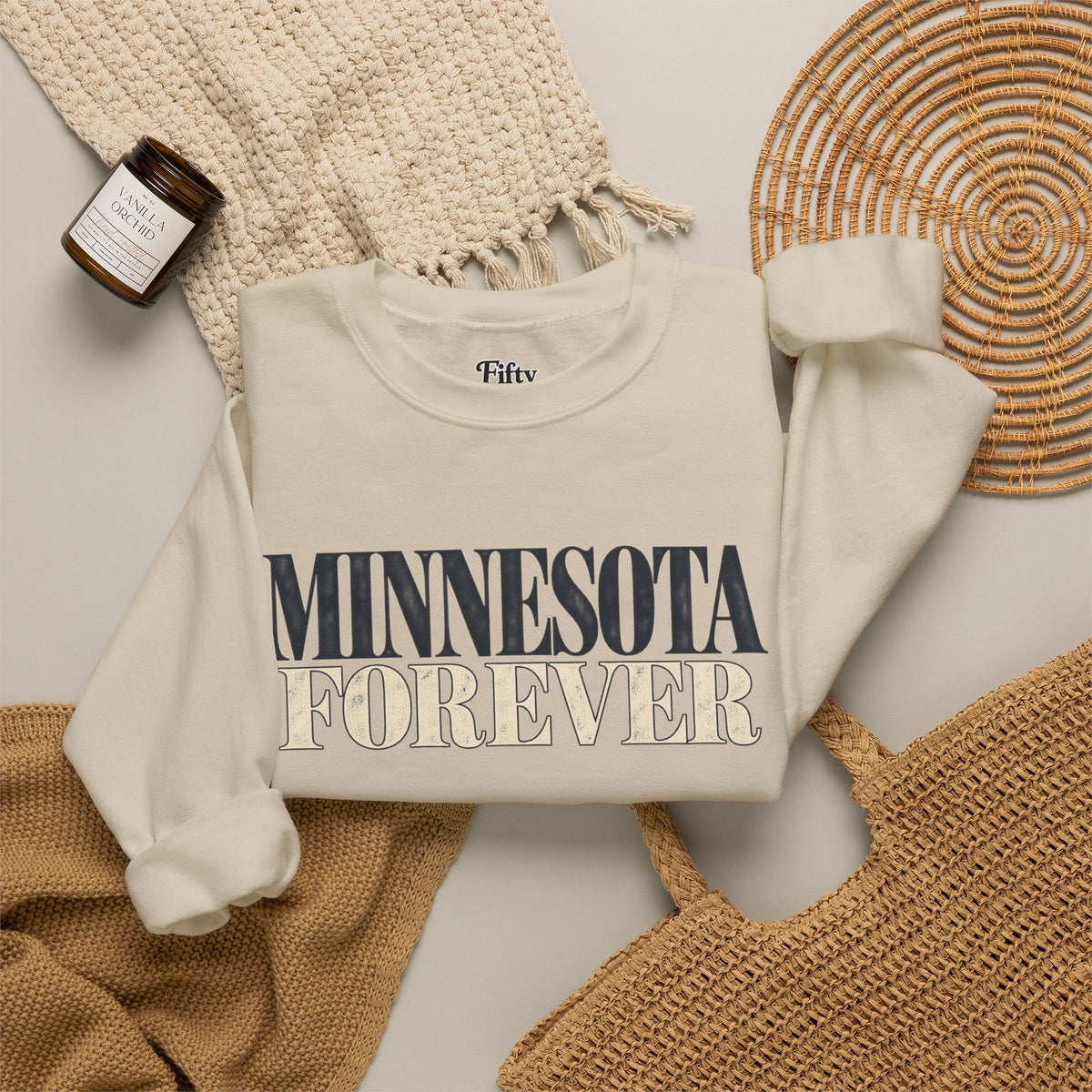 Minnesota Forever Unisex Crewneck Sweatshirt State Name Graphic