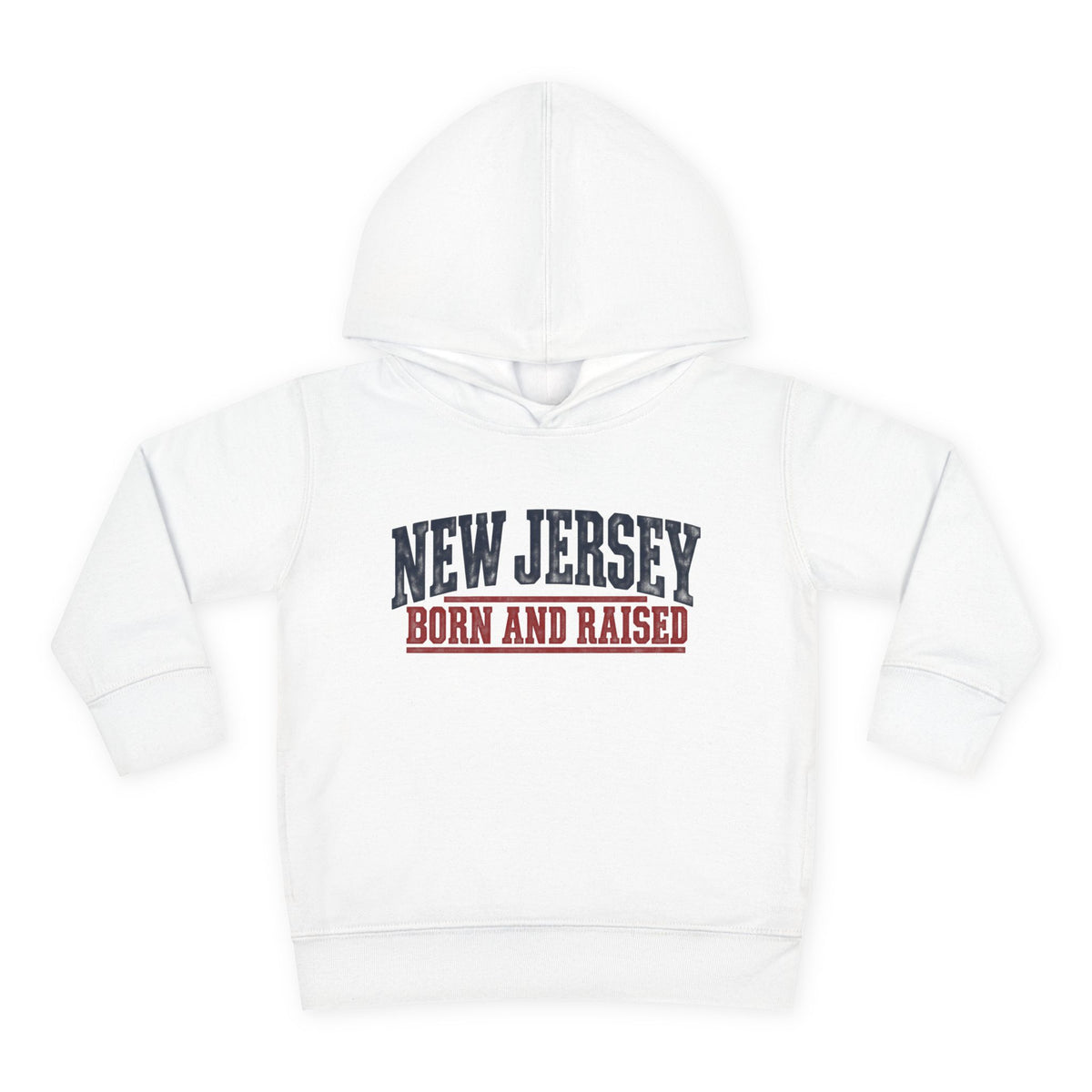 New Jersey Born and Raised Vintage Americana Unisex Toddler Pullover Fleece Hoodie