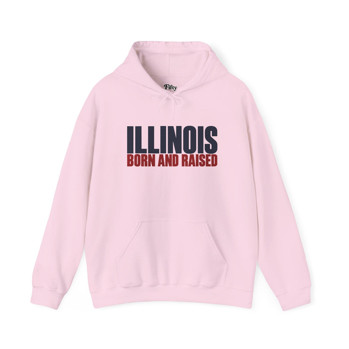 Illinois Born and Raised Modern Midwest Streetwear Unisex Hoodie Graphic