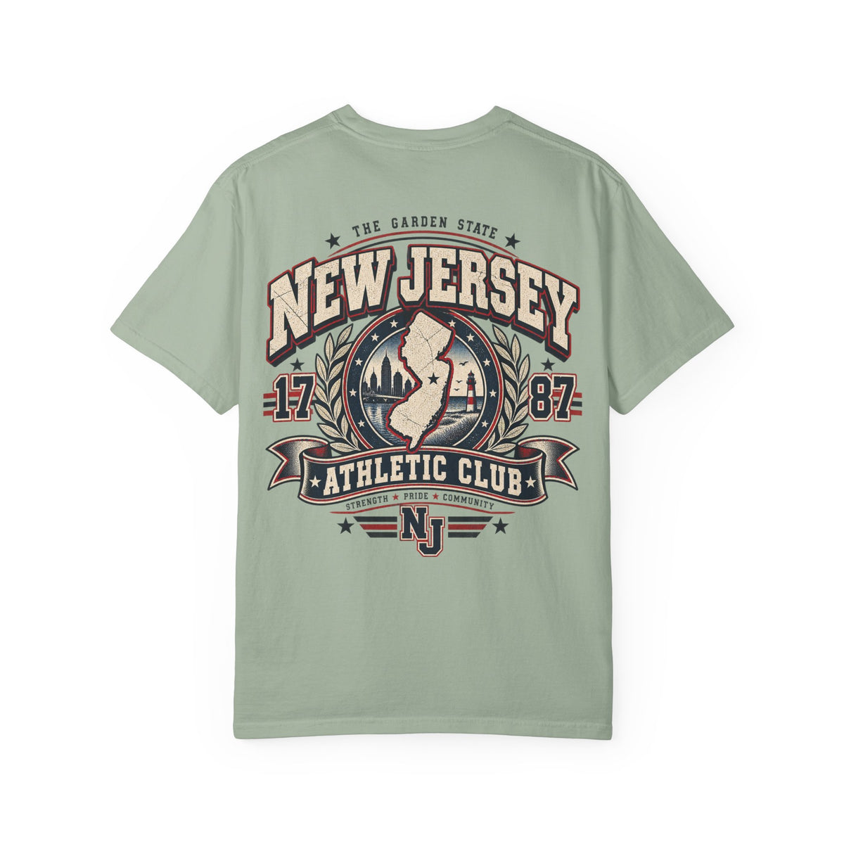 New Jersey Athletic Club Unisex Comfort Color 1717 Streetwear Graphic Tee
