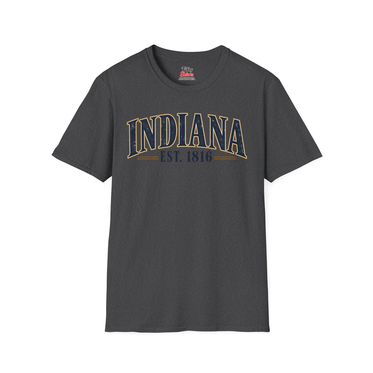Indiana Est 1816 Unisex Softstyle T Shirt State Name Graphic Tee