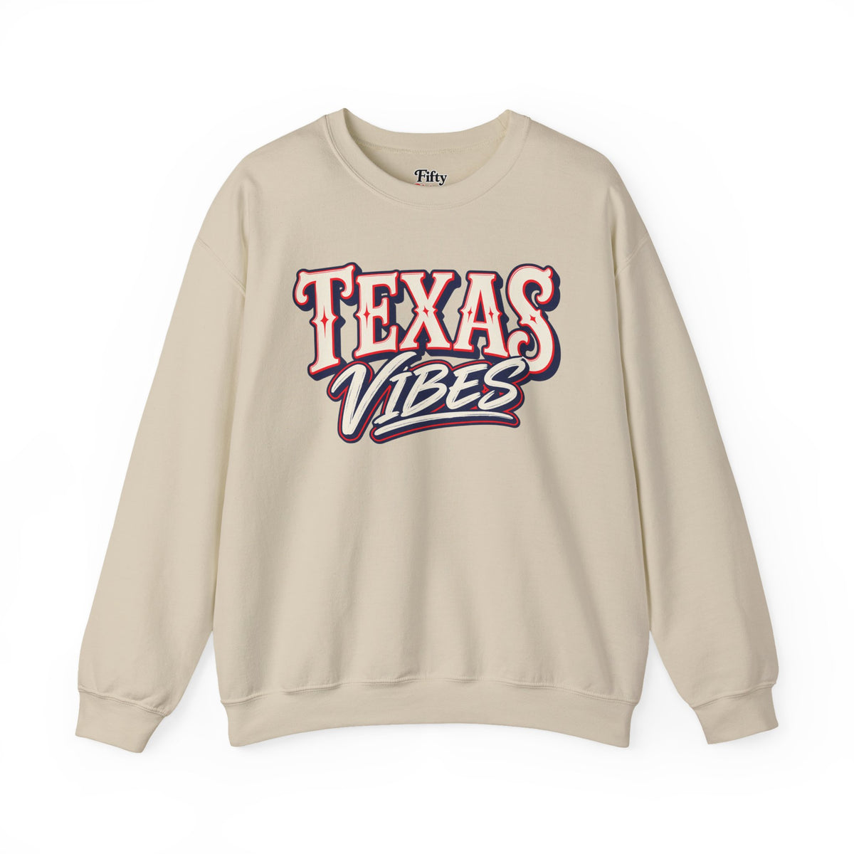 Texas Vibes Unisex Crewneck Sweatshirt State Name Graphic