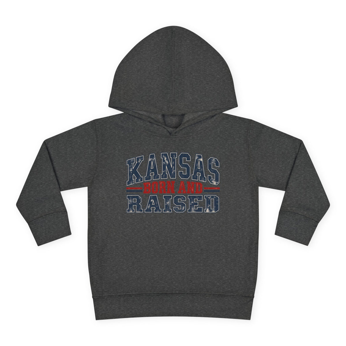 Kansas Born and Raised Vintage Americana Unisex Toddler Pullover Fleece Hoodie