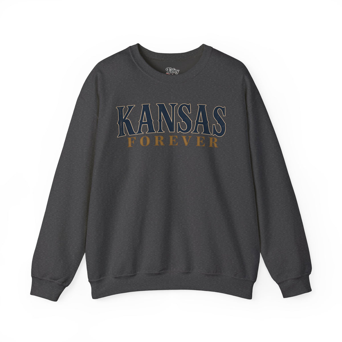 Kansas Forever Unisex Crewneck Sweatshirt State Name Graphic