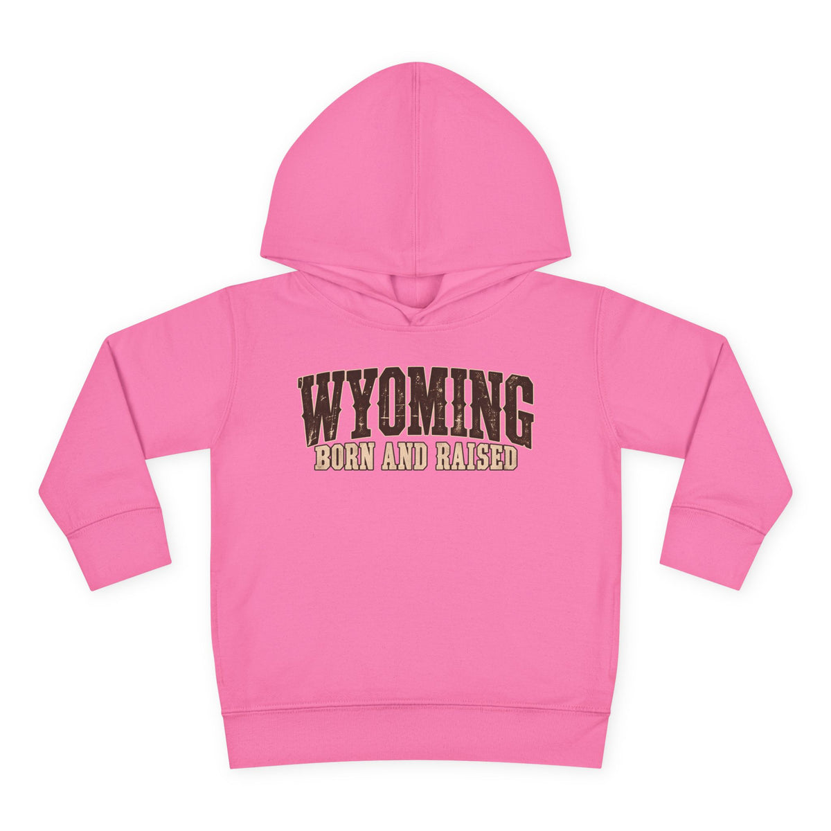 Wyoming Born and Raised Vintage Western Americana Unisex Toddler Pullover Fleece Hoodie
