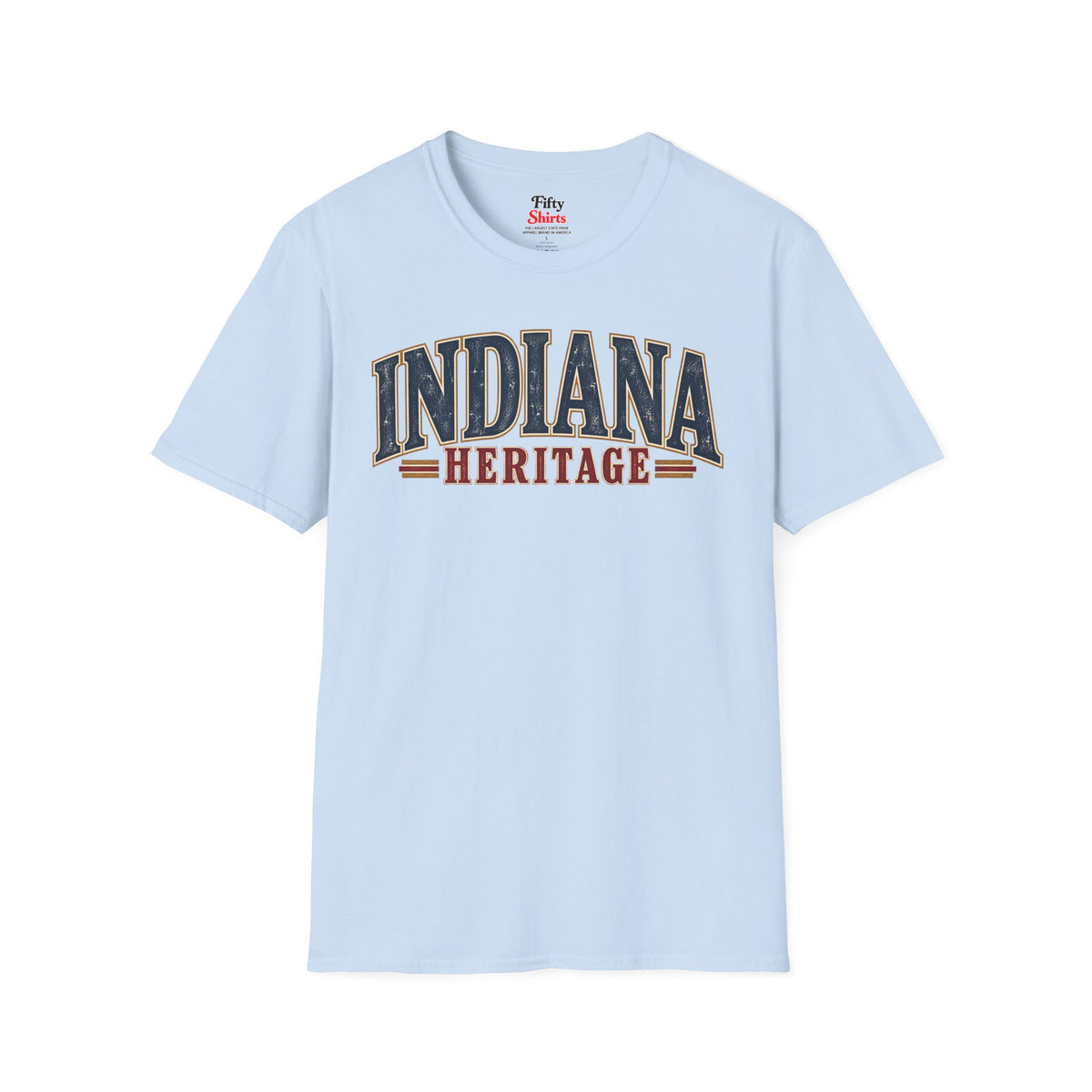 Indiana Heritage Unisex Softstyle T Shirt State Name Graphic Tee