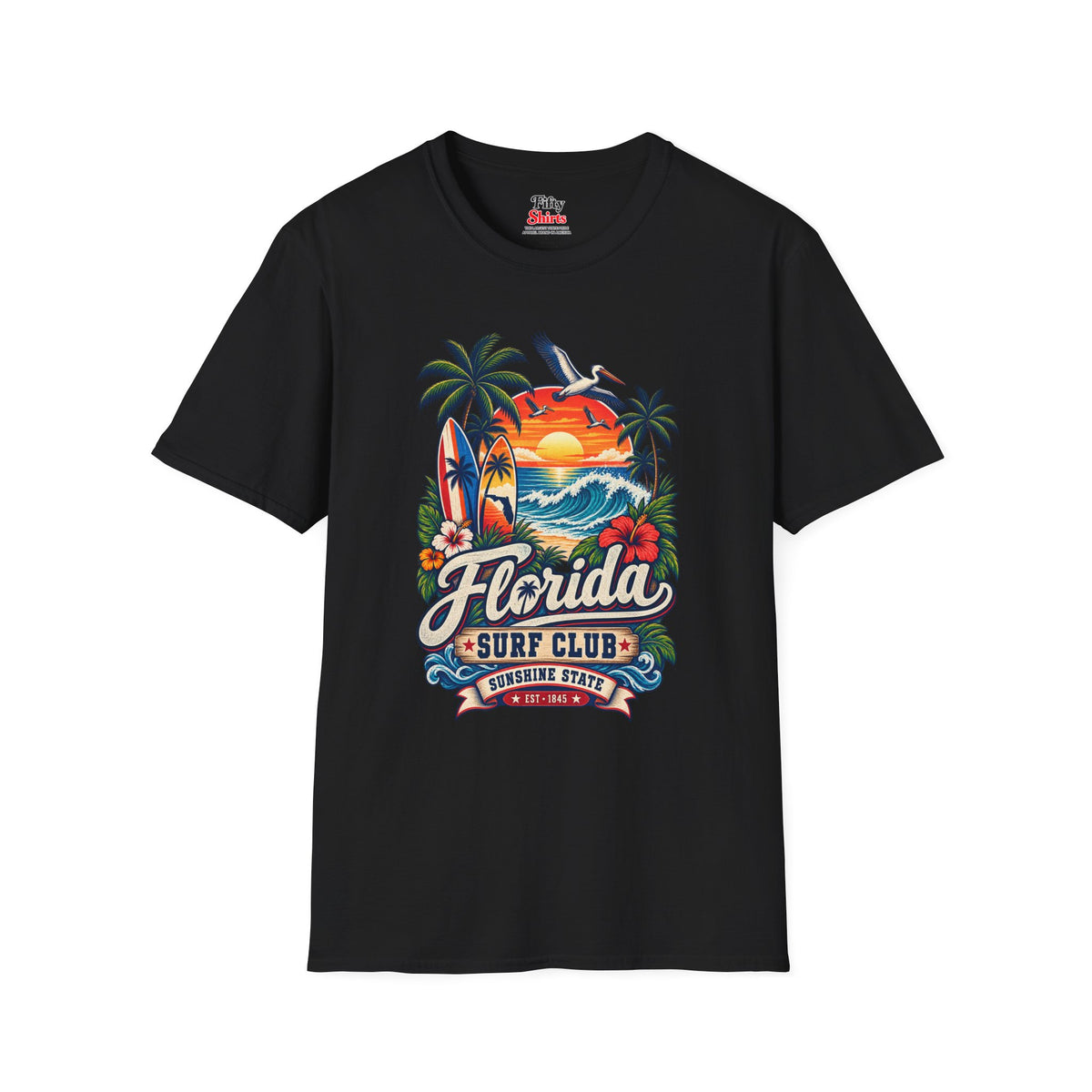 Florida Surf Club Unisex Softstyle T Shirt State Pride Graphic Tee Collections FS03