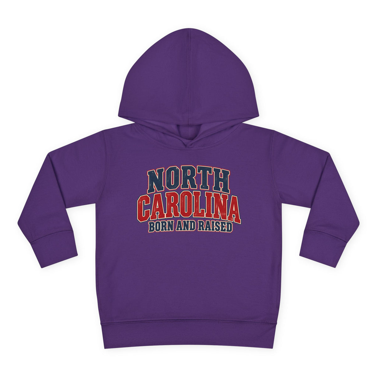 North Carolina Born and Raised Vintage Americana Unisex Toddler Pullover Fleece Hoodie