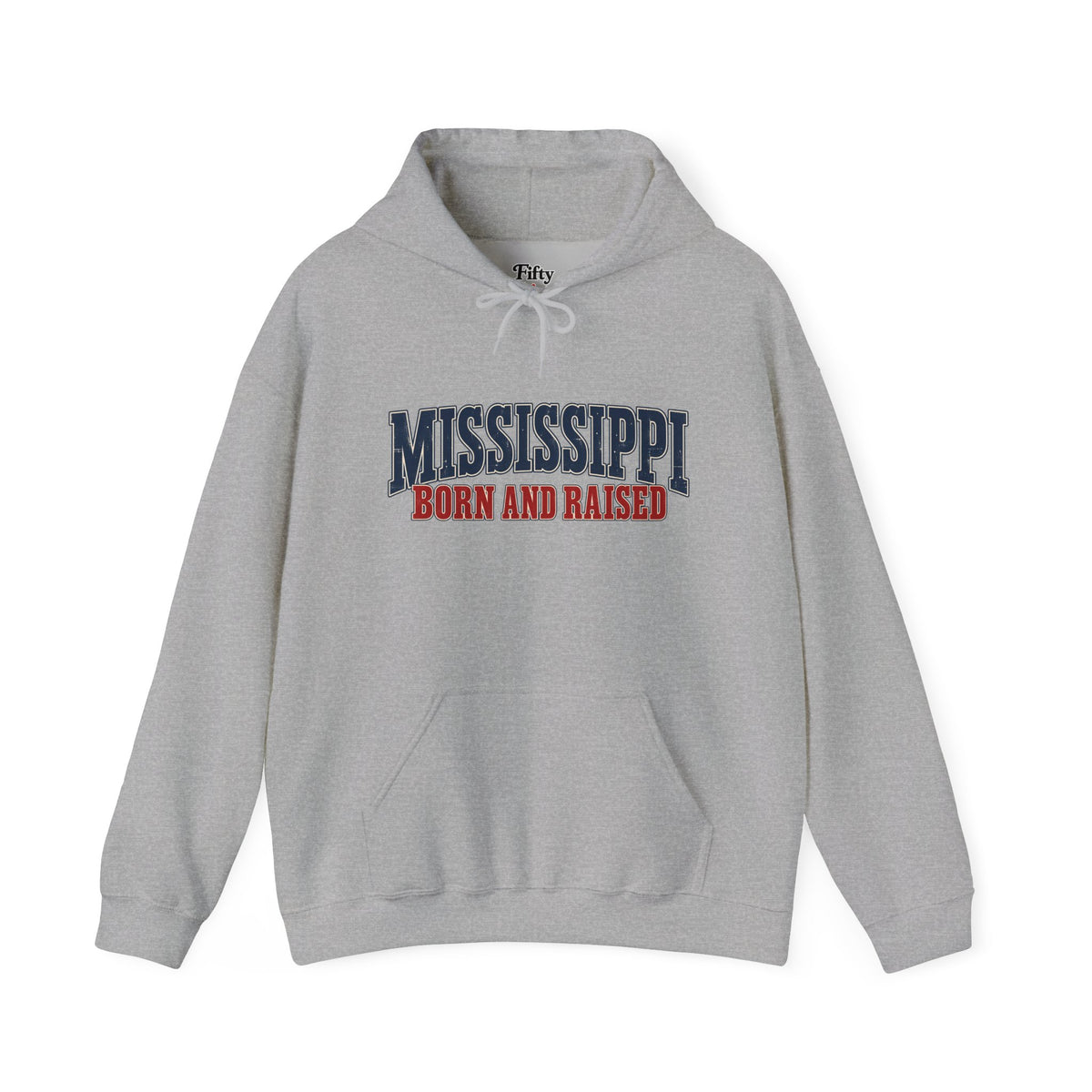 Mississippi Born and Raised Vintage Americana Unisex Hoodie Graphic