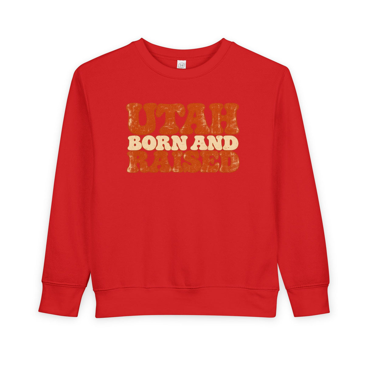 Utah Born and Raised Retro 1970s Unisex Toddler Sweatshirt